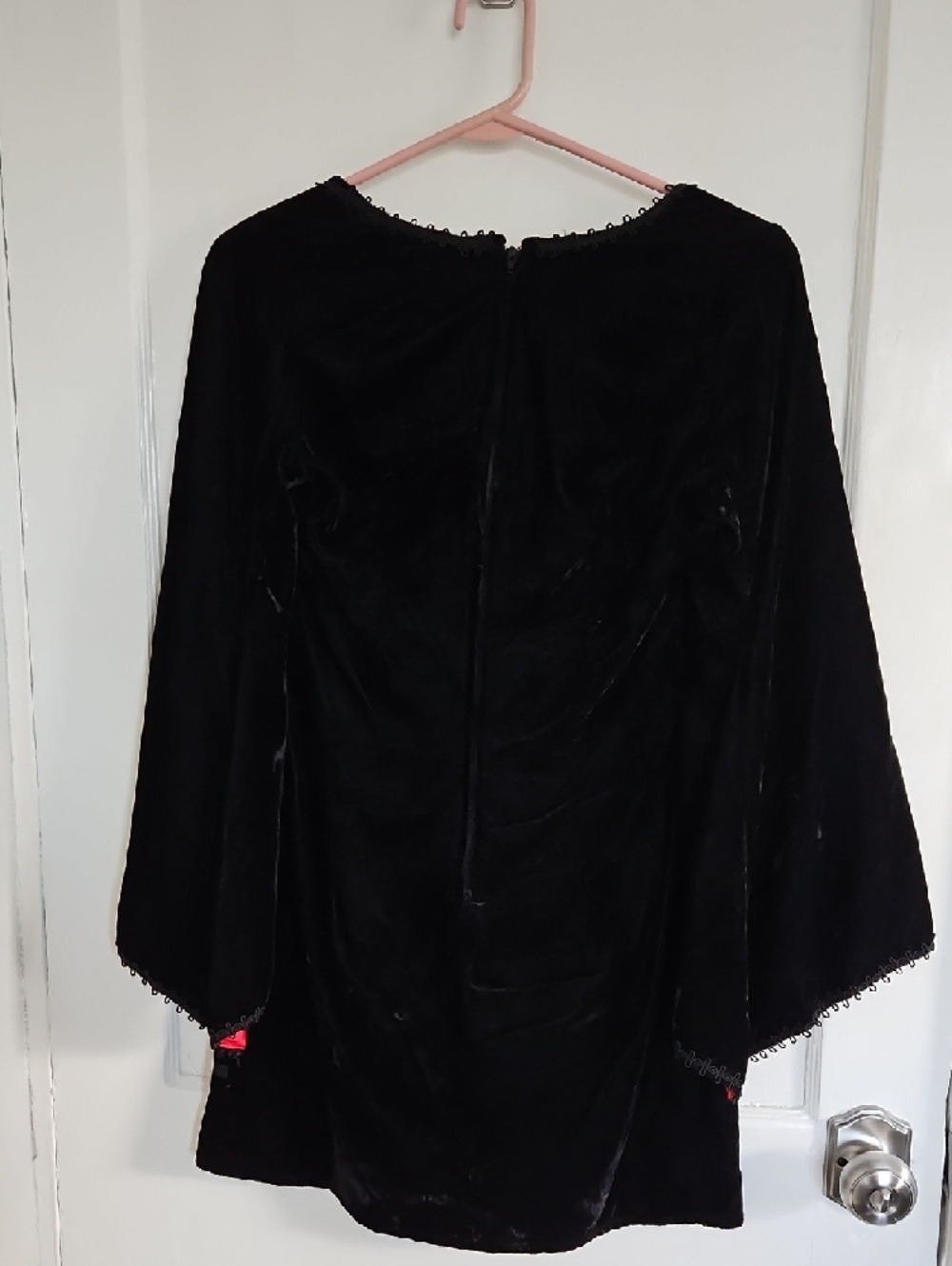 Jeannie Nitro Black Velvet Tunic Mini Dress With Red Cross - Picture 4 of 6